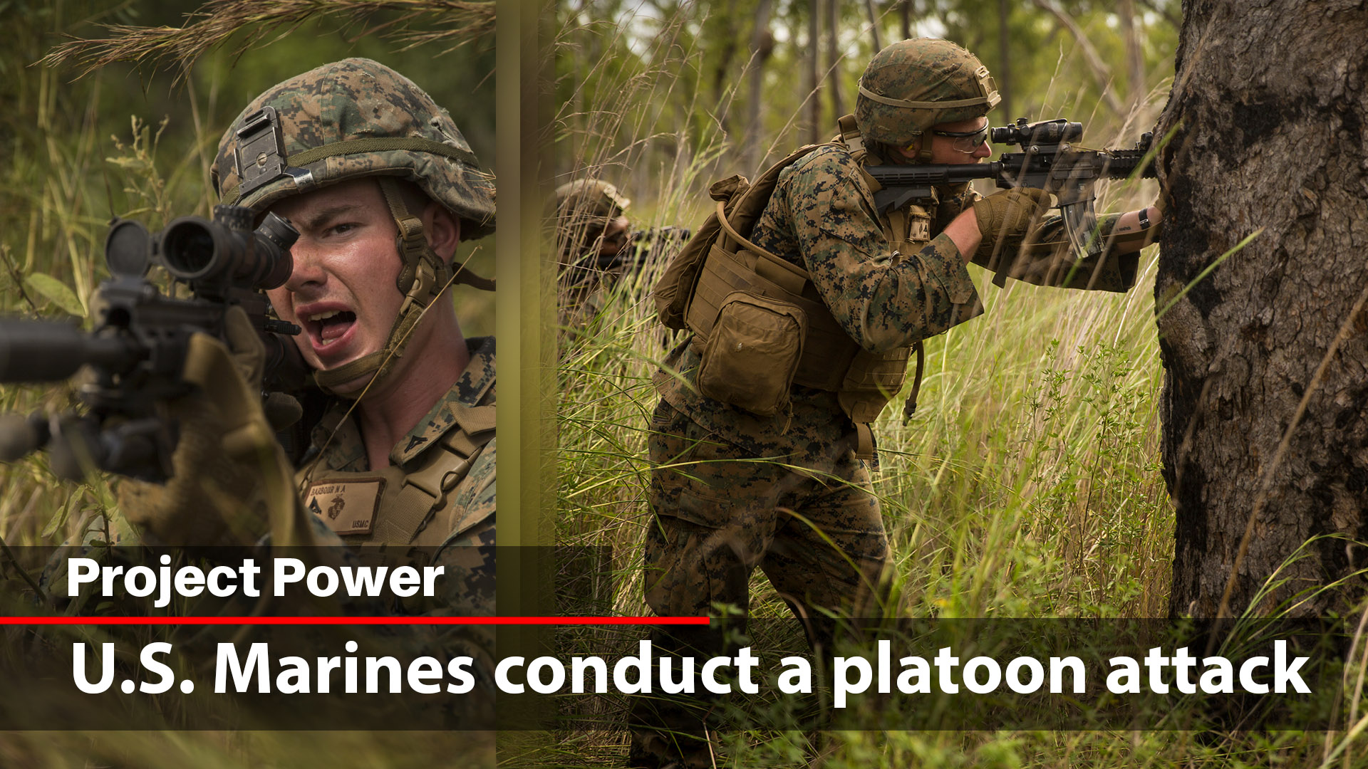 U.S. Marines conduct a platoon attack